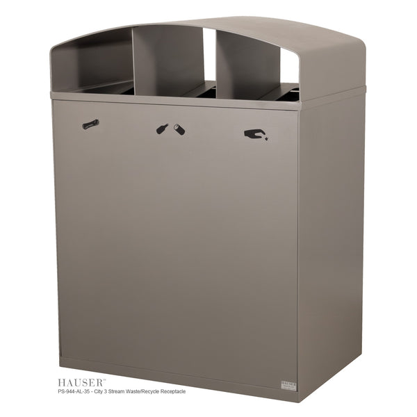 City 3 Stream Waste/Recycle Receptacle - Hauser Contract