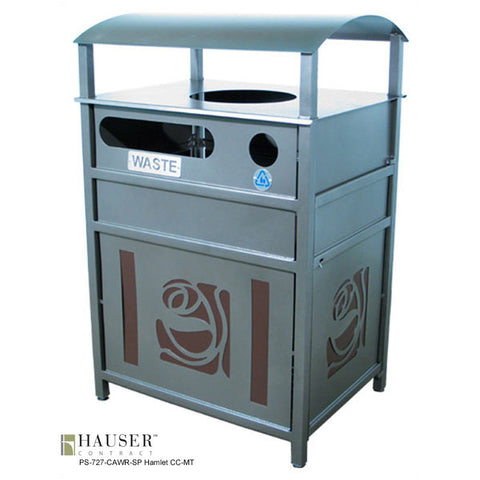 Hamlet Covered Ash Waste/Recycle Receptacle