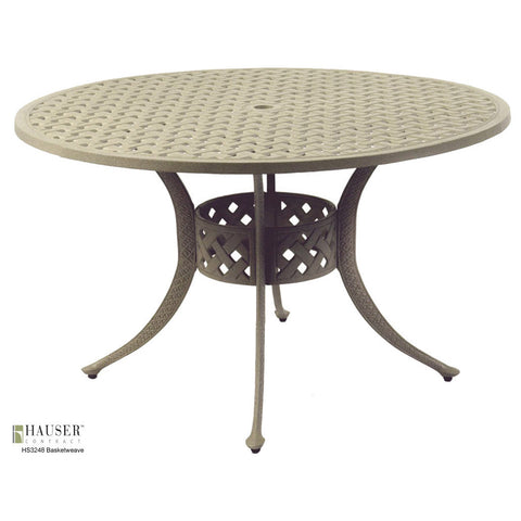 Basketweave Round Dining Table