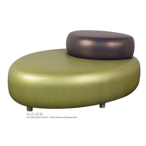 Pebble Upholstered Ottoman with Shaped Back