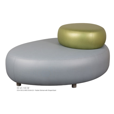 Pebble Upholstered Ottoman with Shaped Back