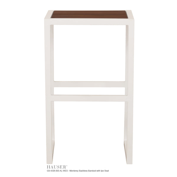 Monterey Backless Barstool with Tropical Wood Slats