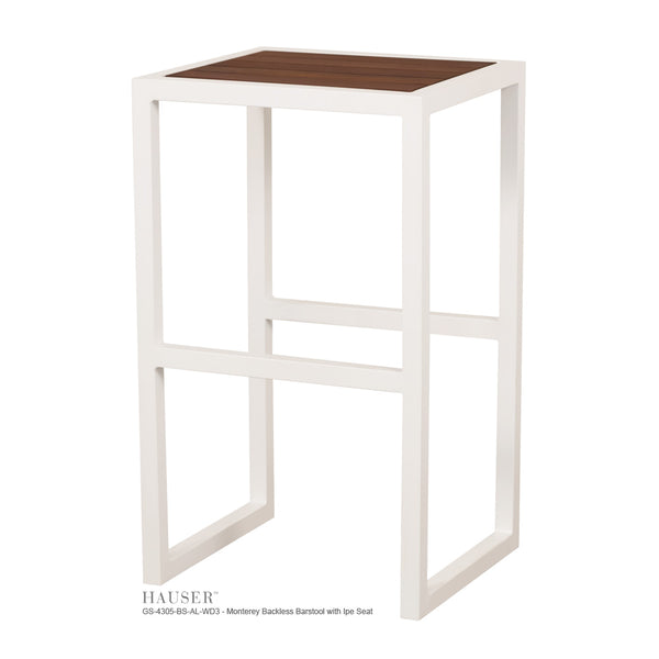 Monterey Backless Barstool with Tropical Wood Slats