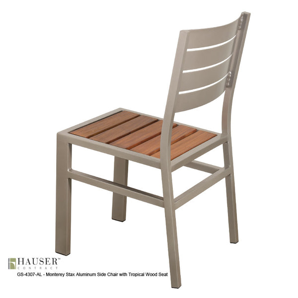 Monterey II Stacking Side Chair with Tropical Wood Seat