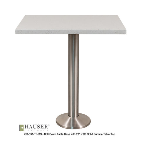 Column Base, 22"x28" Solid Surface Table Top