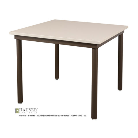Four Legged Table with 36" SQ Fusion Table Top