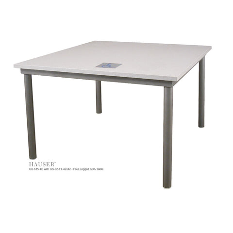 Four Legged ADA Accessible Table with 42" SQ Fusion Table Top
