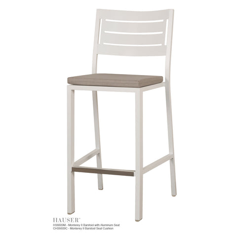 Monterey II Barstool with Aluminum Seat & Cushion