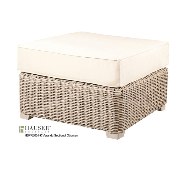 Veranda Sectional Ottoman, Driftwood