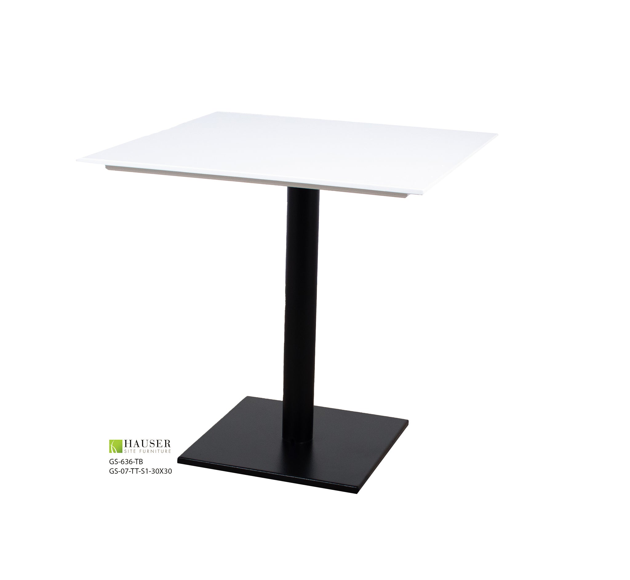 Square Disc Base II - White Top - Hauser Contract