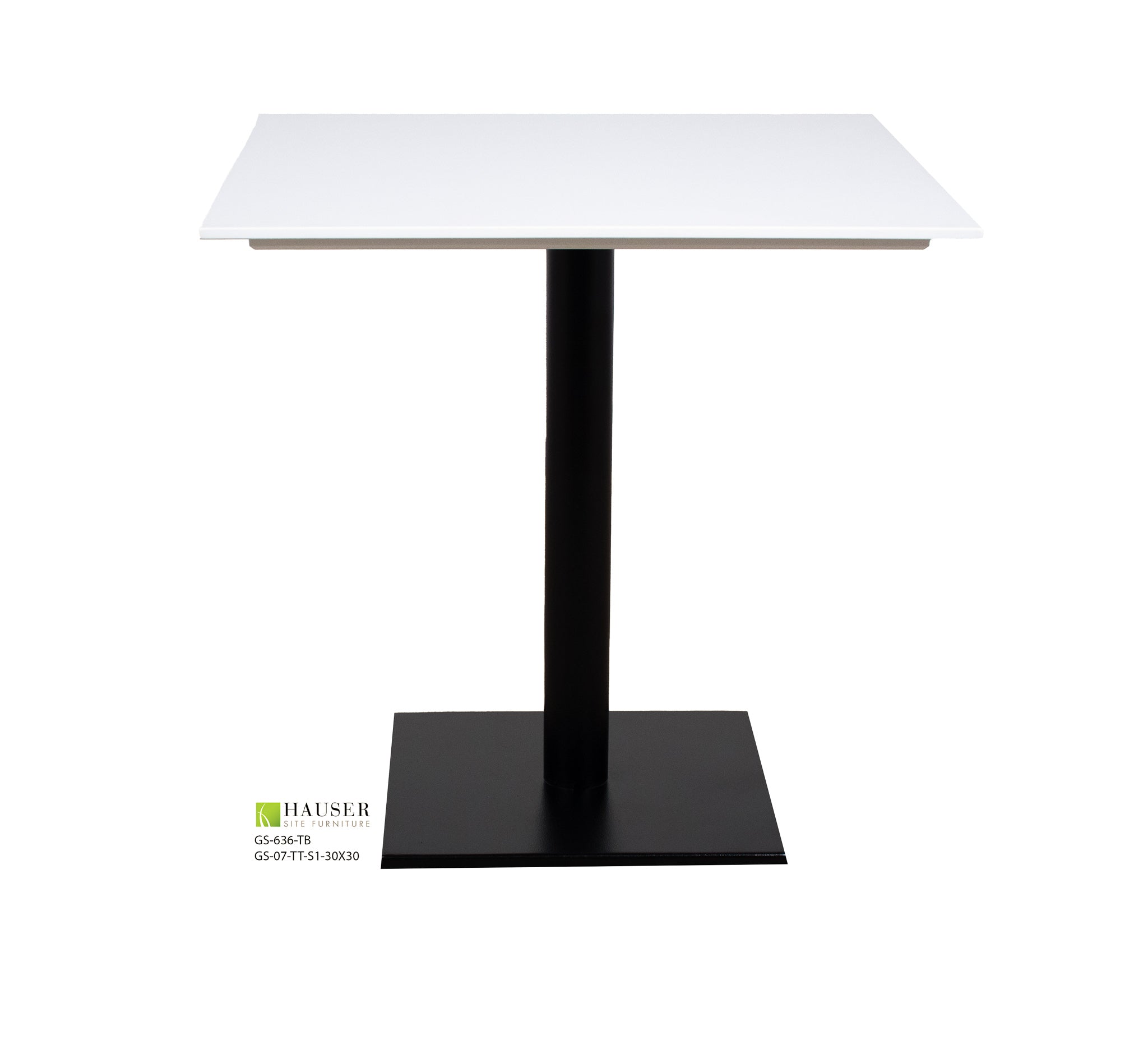 Square Disc Base II - White Top - Hauser Contract