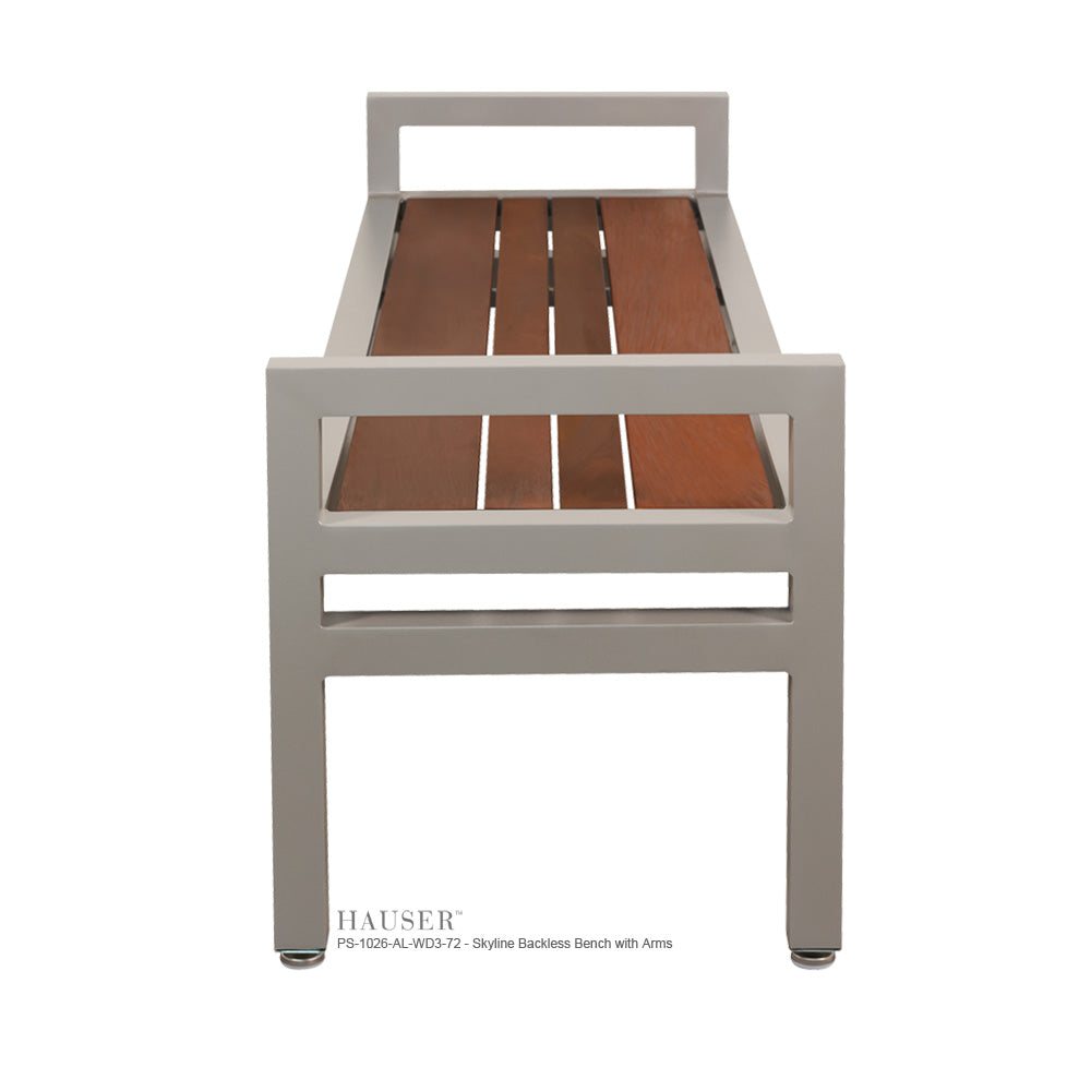 Skyline Backless Bench with Arms - Hauser Contract
