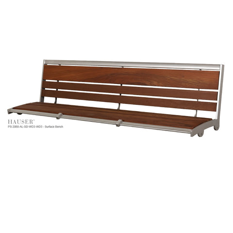 Surface Bench with Tropical Wood Slats