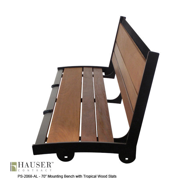 Surface Bench with Tropical Wood Slats