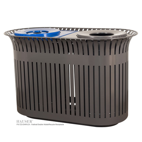 Festival Double Waste/Recycle Receptacle