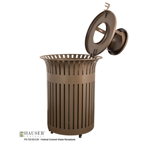 Festival Covered Waste Receptacle