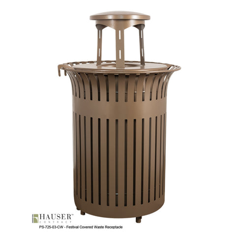 Festival Covered Waste Receptacle