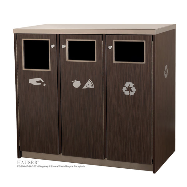 Kingsway III 3 Stream Waste/Recycle Receptacle