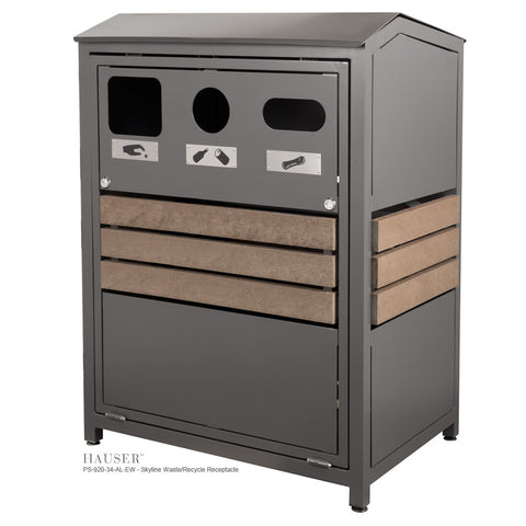 Skyline Waste/Recycle Receptacle with Envirowood Accents