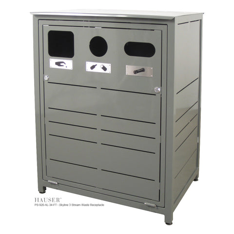 Skyline 3 Stream Waste/Recycle Receptacle