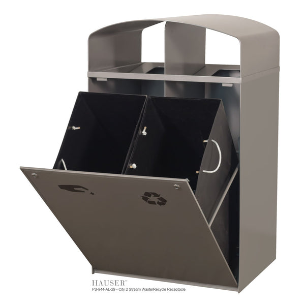 City 2 Stream Waste/Recycle Receptacle