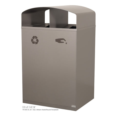 City 2 Stream Waste/Recycle Receptacle