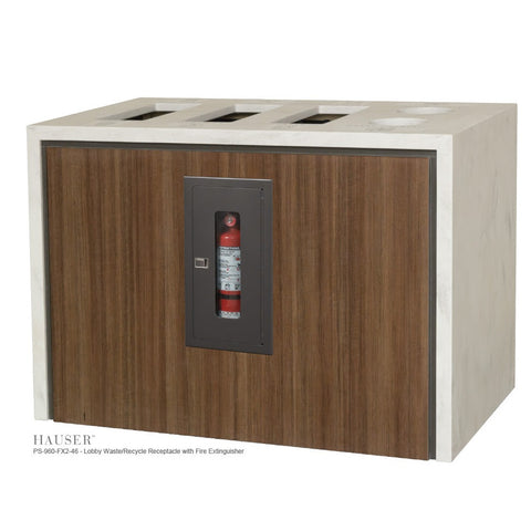 Lobby Waste/Recycle Receptacle with Fire Extinguisher