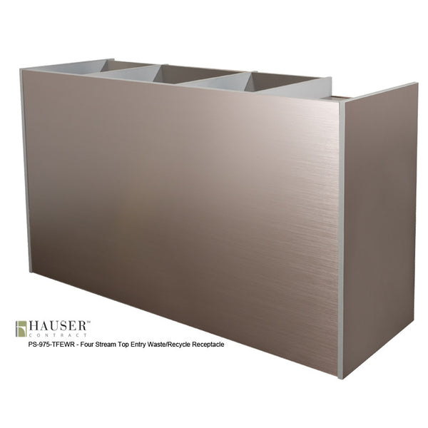 Four Stream Top Entry Waste/Recycle Receptacle