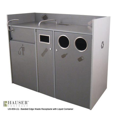 Waste/Recycle Receptacle with Liquid Container