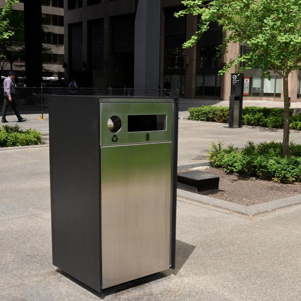 Urban Double Entry 3 Stream Waste Receptacle